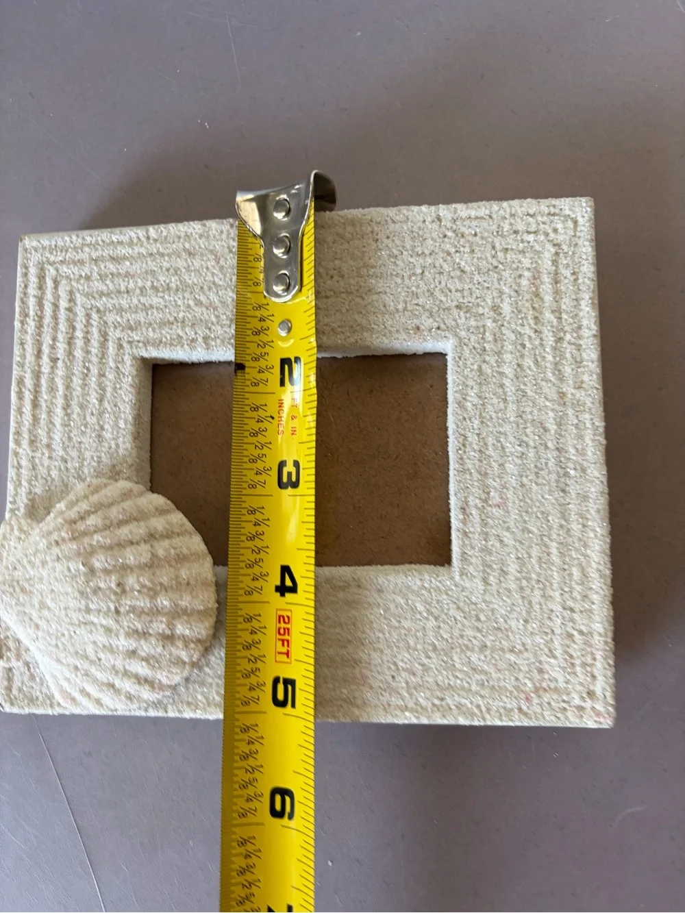 Cream Textured Seashell Photo Frame by Pier One